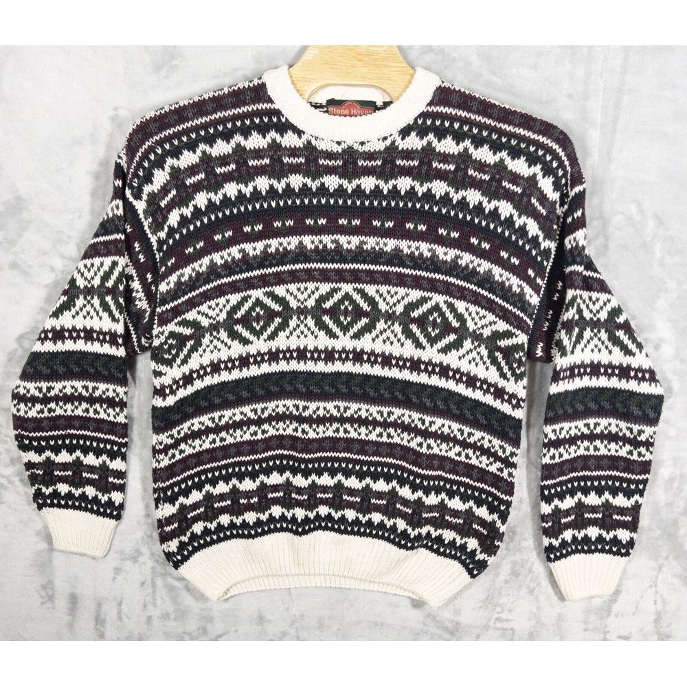 Vintage Stone Haven Knit Sweater 60% Hemp‎ Mens XL